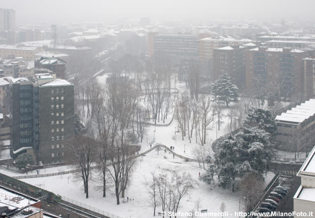  Giardini di via Massena sotto a una nevicata - click to next image