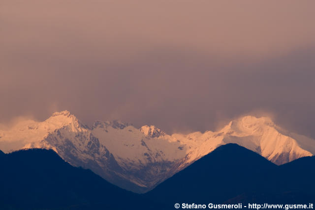  Tramonto sui pizzi Ledu e Sasso canale - click to next image