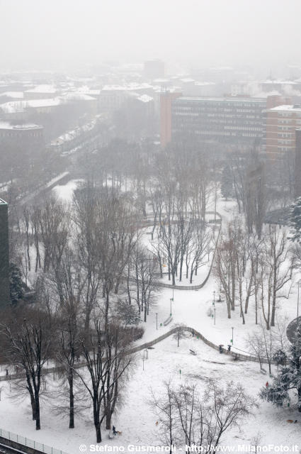  Giardini di via Massena sotto a una nevicata - click to next image