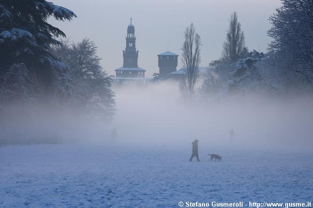  Nebbia al parco innevato - click to next image