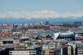 20130321_104415 Distesa di tetti, MiCo e alpi innevate