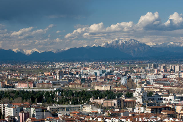  Panorama verso il Cimitero Monumentale e Grigne - click to next image